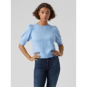 Pull en maille Col rond Manches 2/4 bleu | 3 Suisses