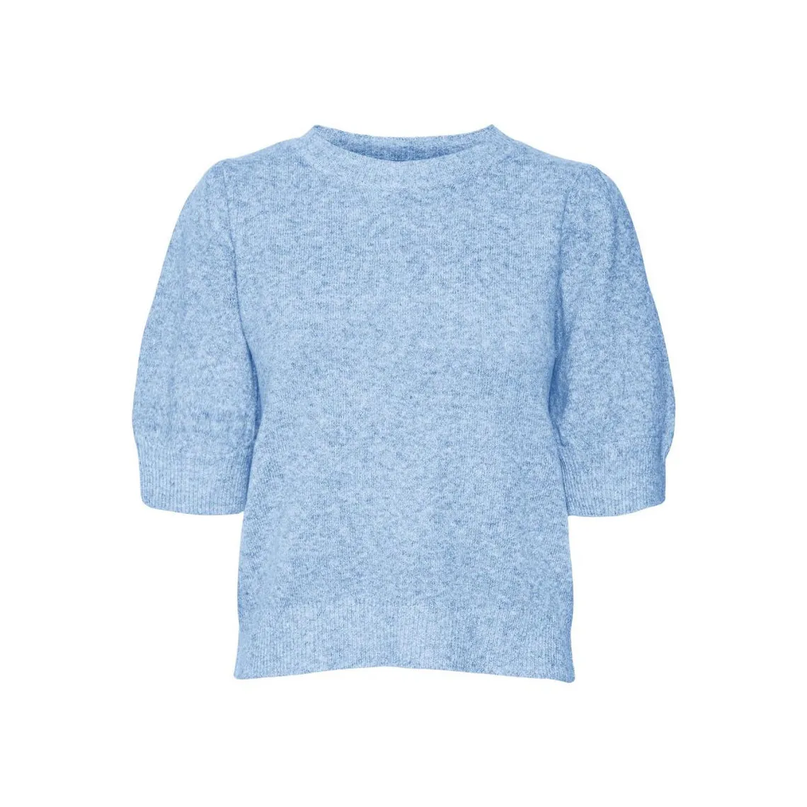 Pull en maille Col rond Manches 2/4 bleu | 3 Suisses