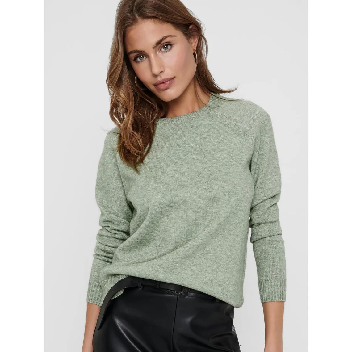 Pull en maille Col rond Manches longues bleu vert | 3 Suisses