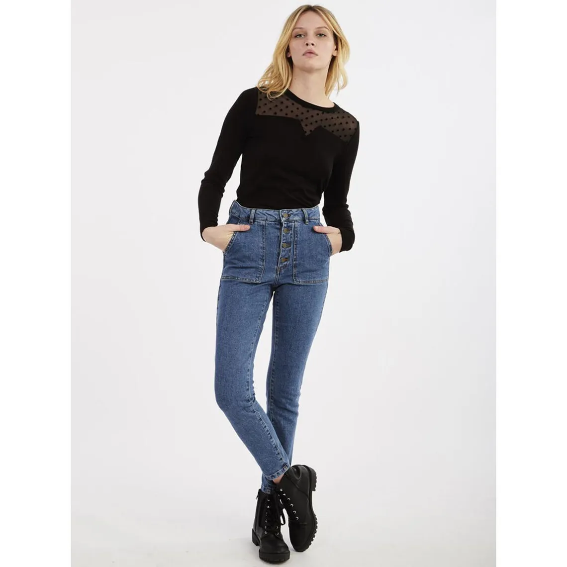 Pull femme NOIR en viscose | 3 Suisses