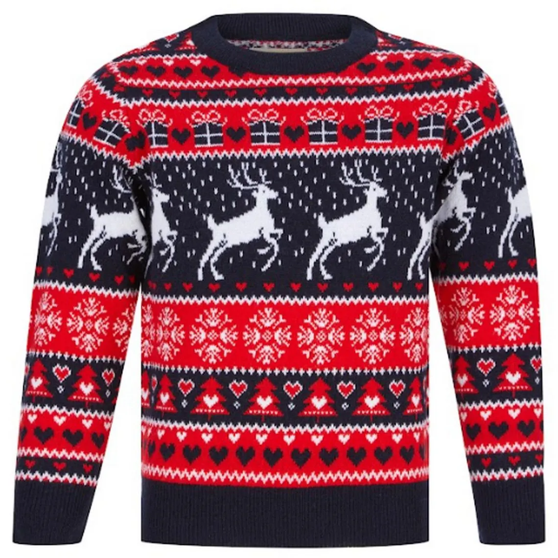 Pull Fille Noel SNOW REINDEER bleu | 3 Suisses