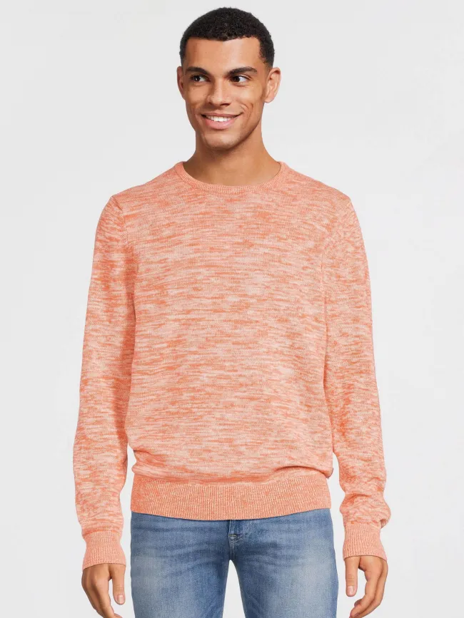 Pull fin chiné orange homme - Blend | wimod