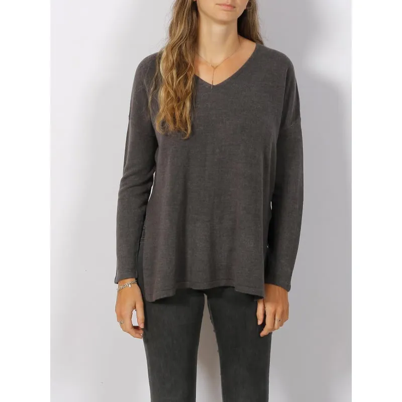 Pull maille rib rayé bouton blanc bleu femme - Salsa | wimod