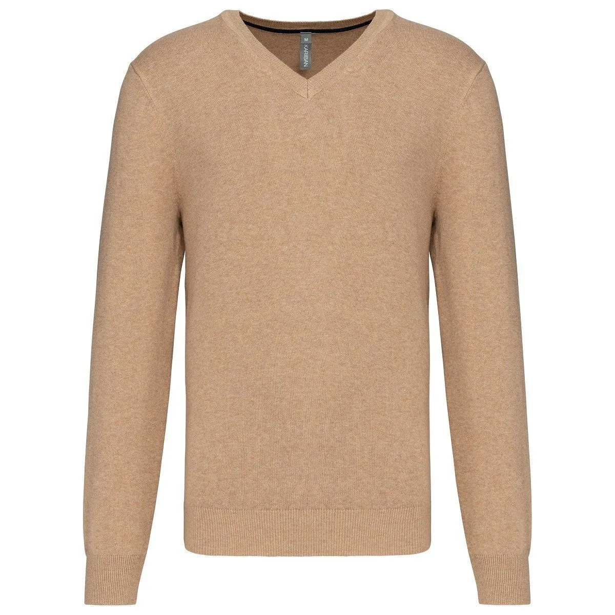 Pull premium col V - Homme - K982 - beige camel 