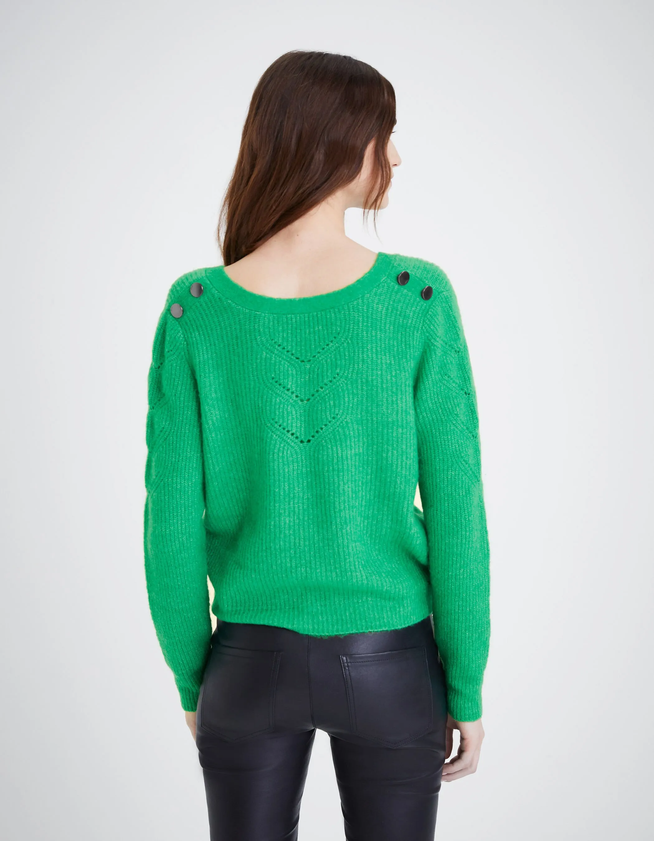 Pull réversible en maille ajourée femme