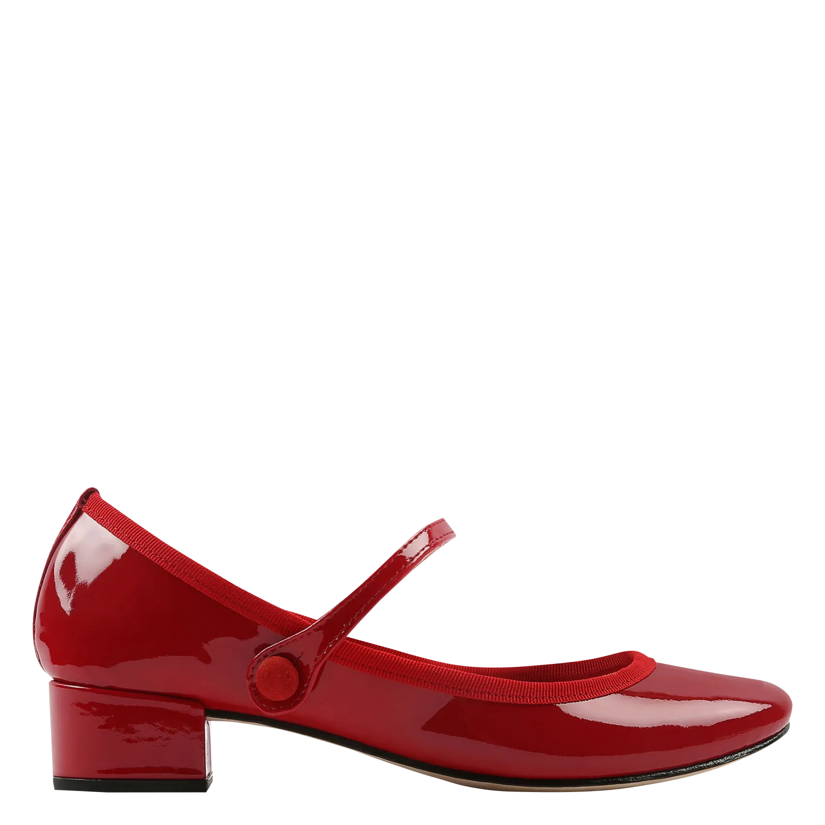 REPETTO  Babies à talons en cuir vernis rose - Rouge