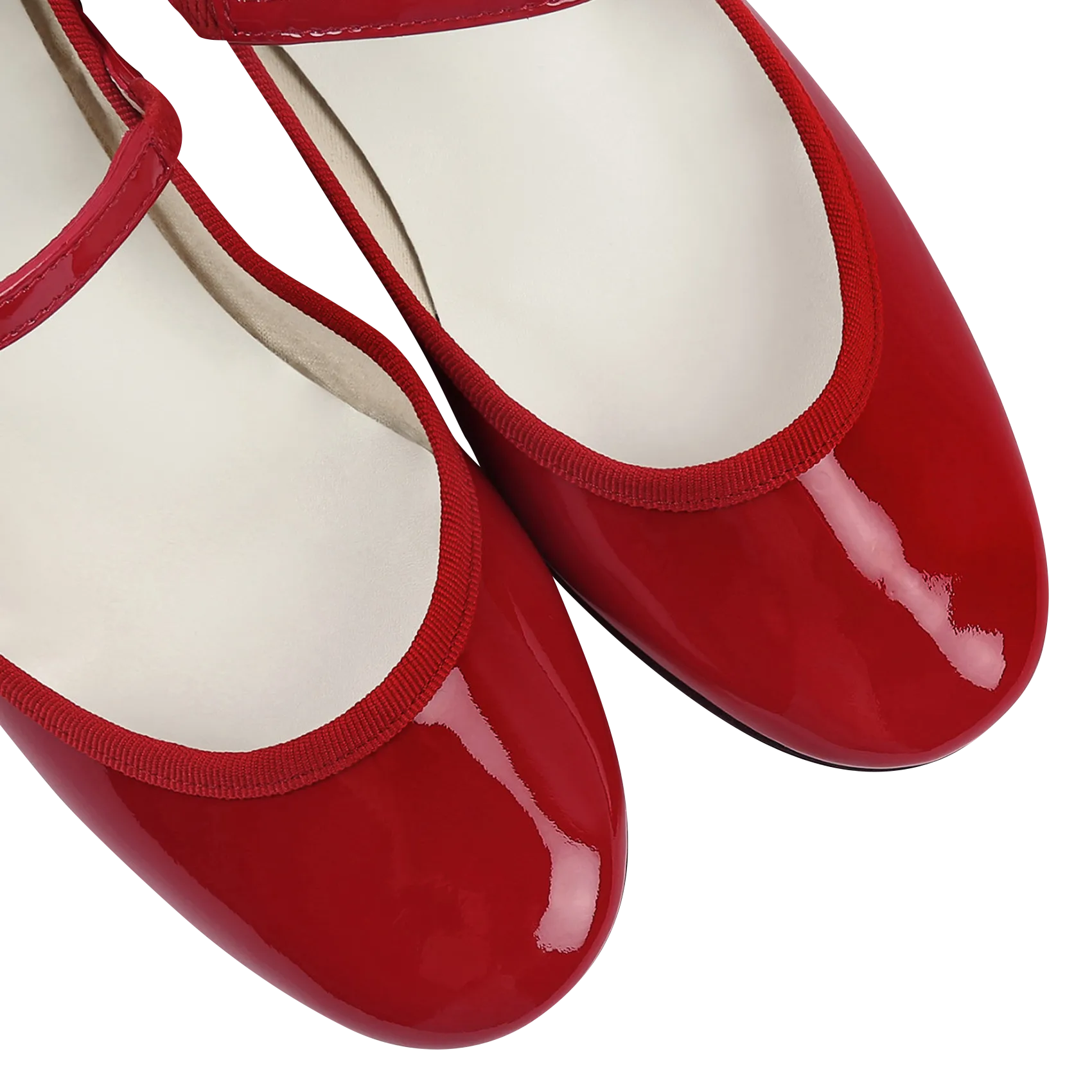 REPETTO  Babies à talons en cuir vernis rose - Rouge