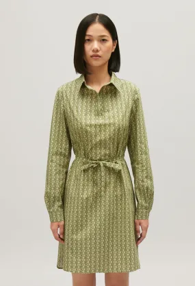 Robe courte monogramme verte | Claudie FR