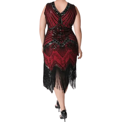 Robe Gatsby  Grande Taille Rouge