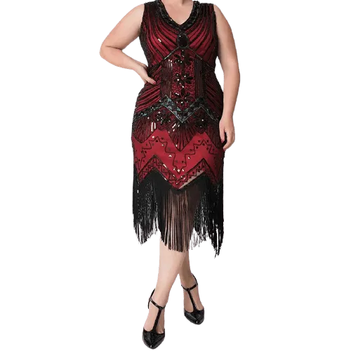 Robe Gatsby  Grande Taille Rouge