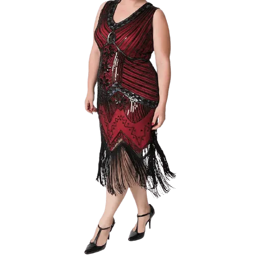 Robe Gatsby  Grande Taille Rouge