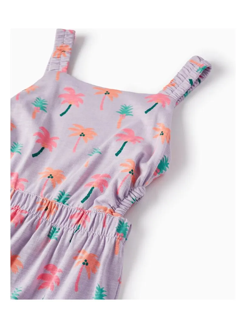 Robe Imprimée En Coton Pour Fille 'Tropical' manches courtes EXPLORING AUSTRALIA - Mauve