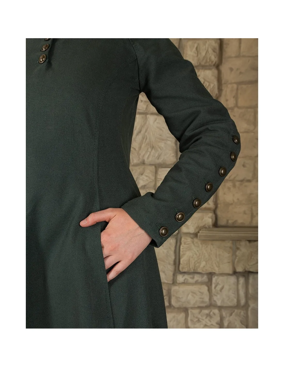 Robe médiévale modèle Jovina, couleur verte ⚔️ Boutique Épées