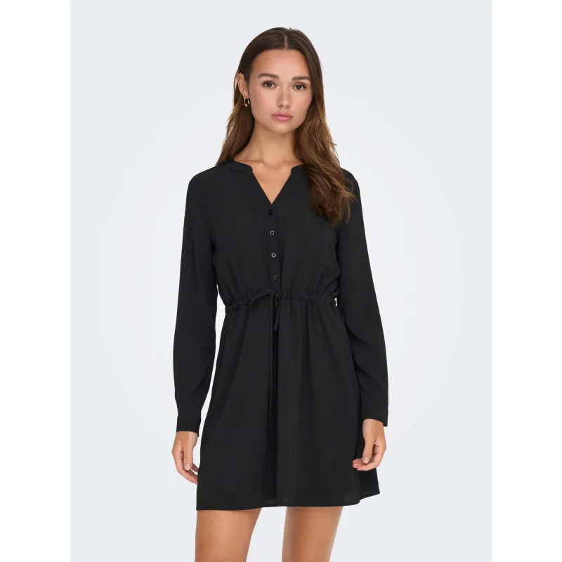 Robe pull jupe simili cuir 2 en 1 noir femme - Morgan | wimod