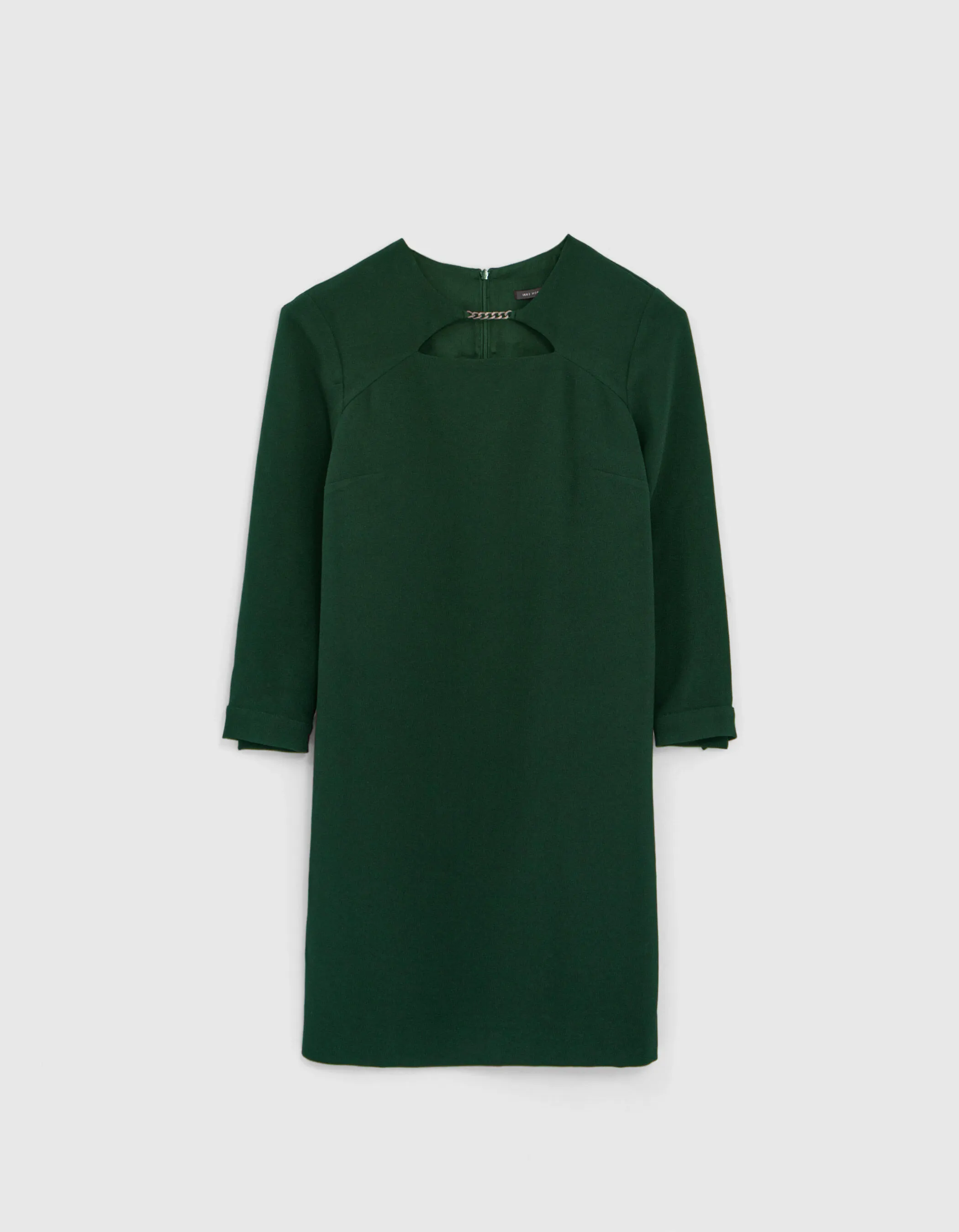 Robe verte avec gourmette métal devant Femme