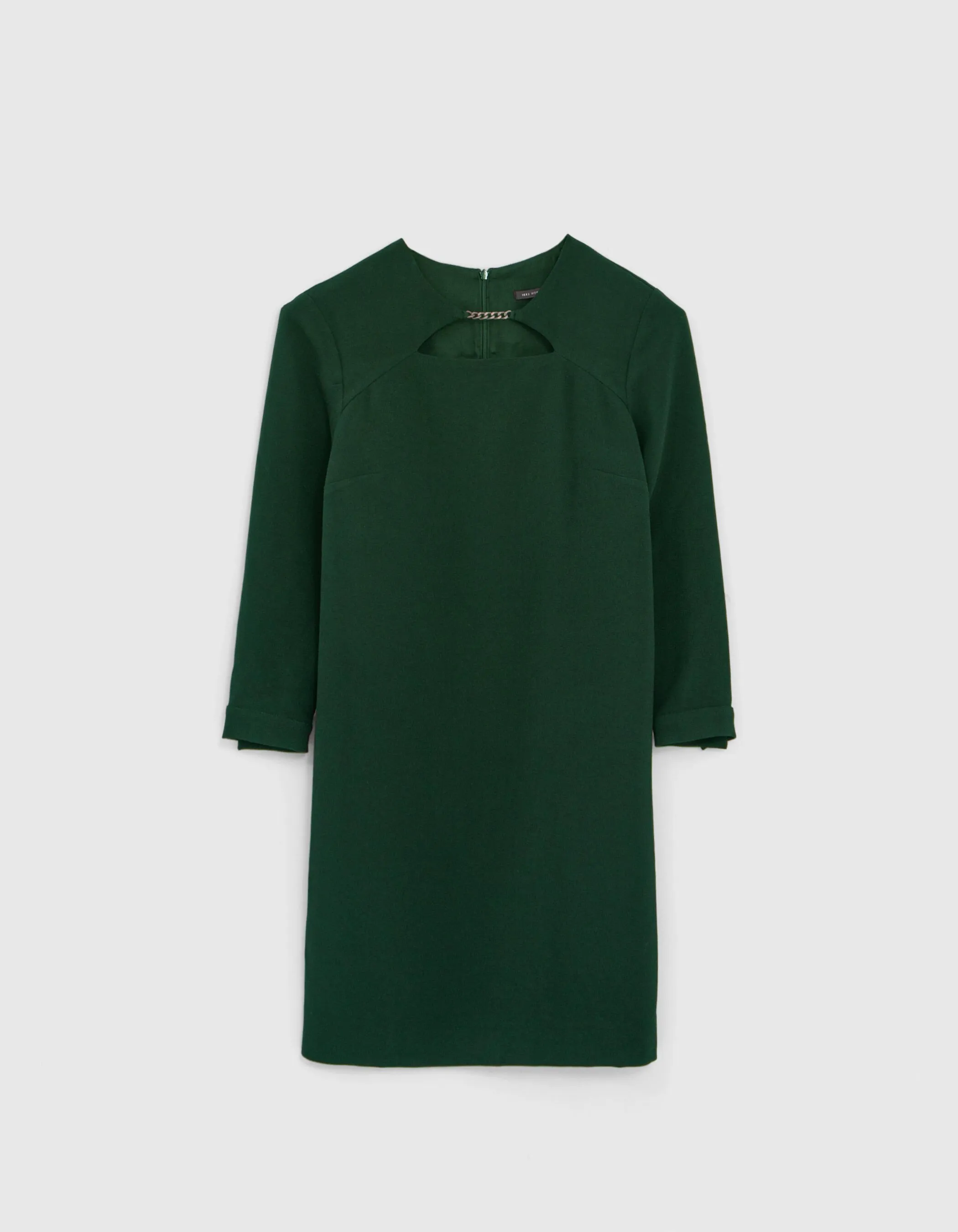 Robe verte avec gourmette métal devant Femme