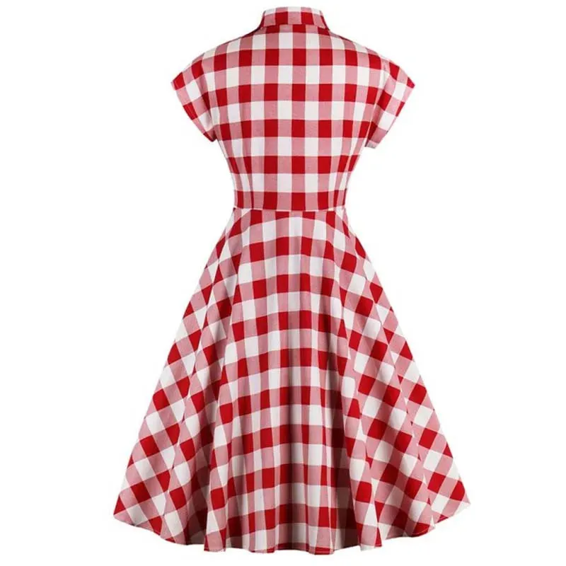 Robe Vintage Plaid Rouge