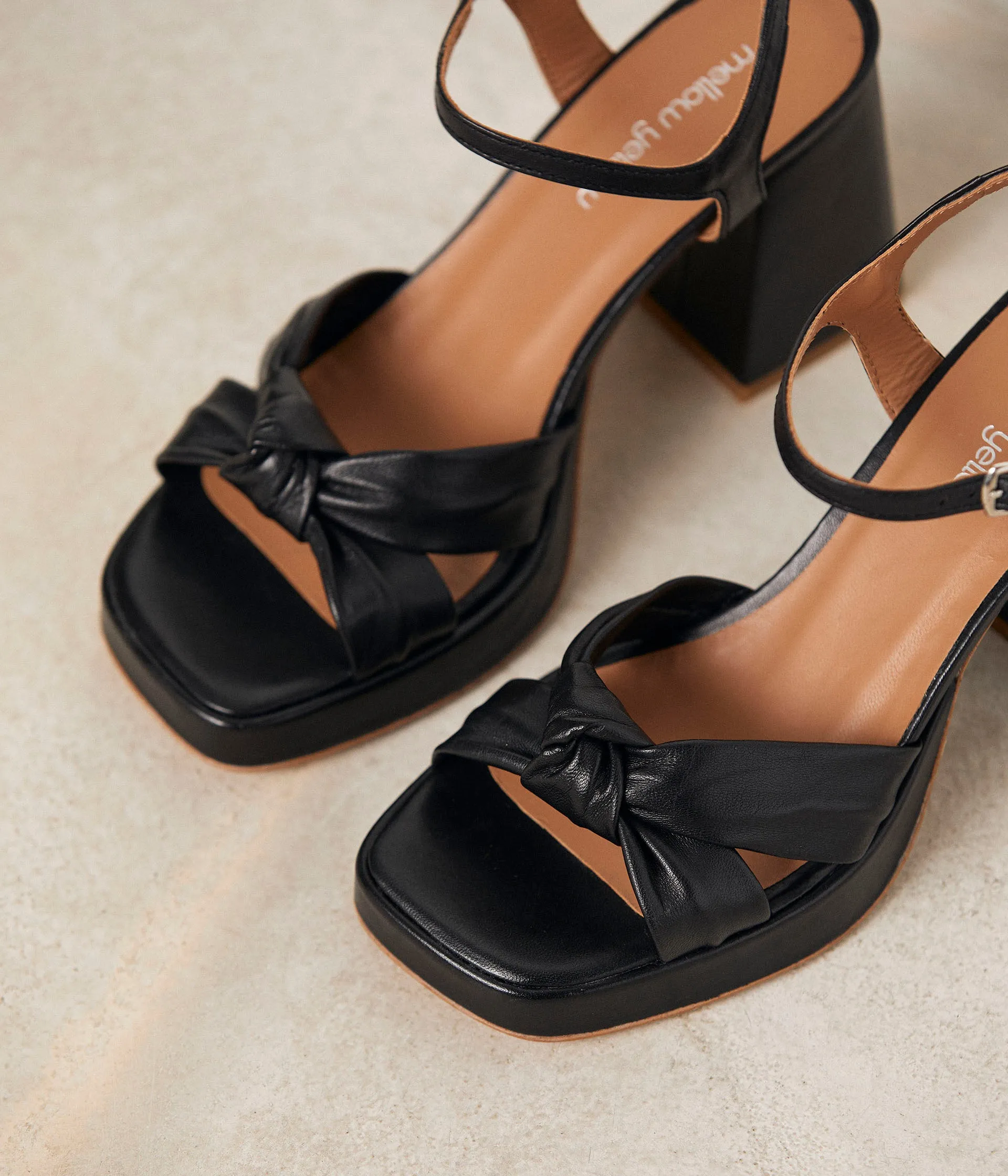 Sandales cuir noir Alina