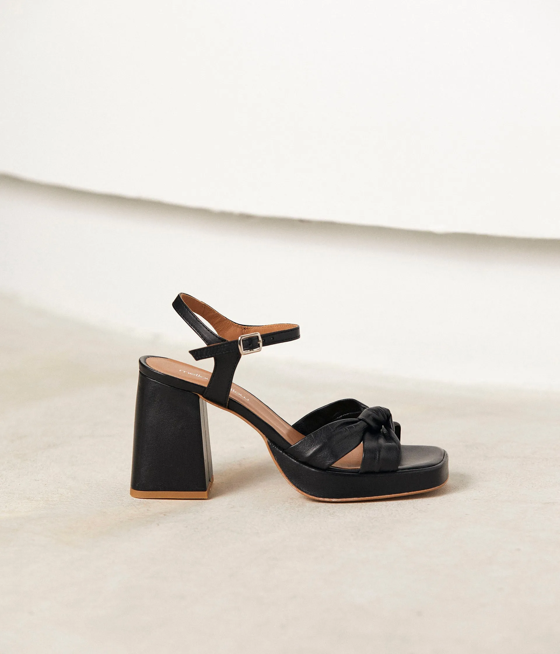 Sandales cuir noir Alina