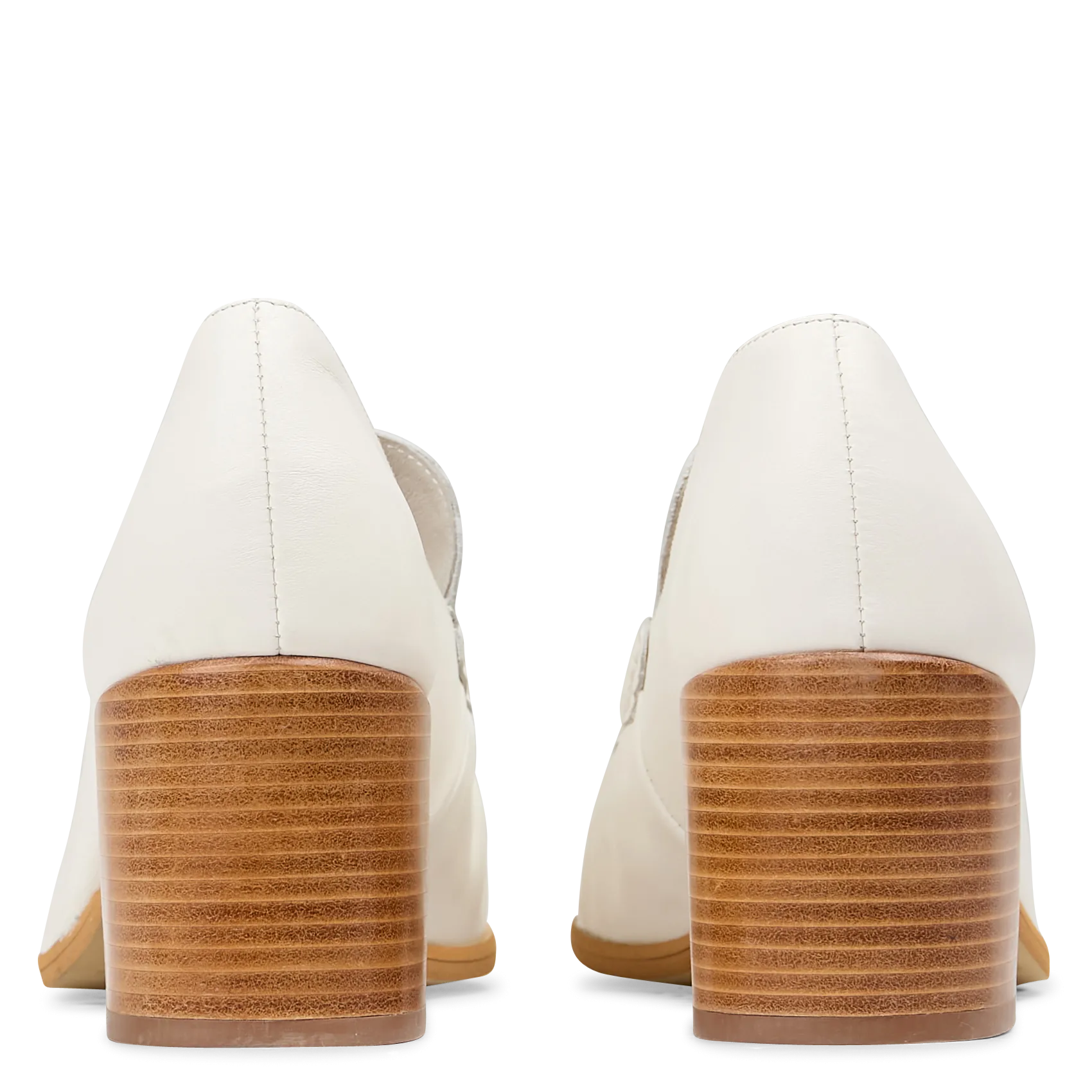 SESSUN  Mocassins à talons en cuir hikari - Blanc