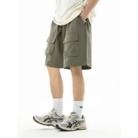 Short cargo en pur coton à poches tridimensionnelles pour homme