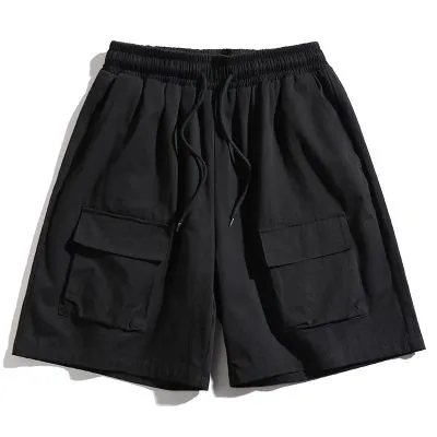 Short cargo en pur coton à poches tridimensionnelles pour homme