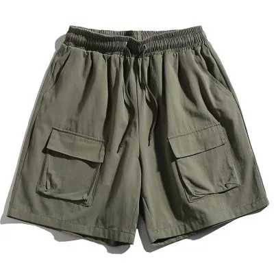 Short cargo en pur coton à poches tridimensionnelles pour homme