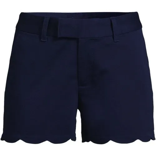 Short Chino Stretch à Ourlets Festonnés, Femme Stature Standard