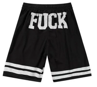 Short Coton Hip Hop Uniqe Me Noir et Blanc avec Croix Genoux