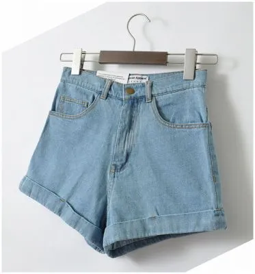 Short court en jeans pour femme taille haute rétro fashion