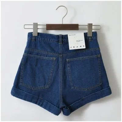 Short court en jeans pour femme taille haute rétro fashion