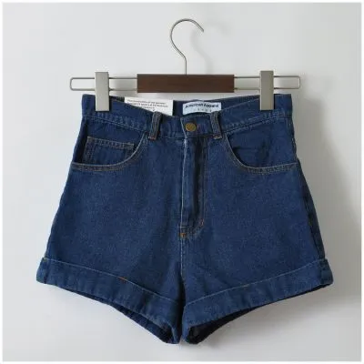 Short court en jeans pour femme taille haute rétro fashion