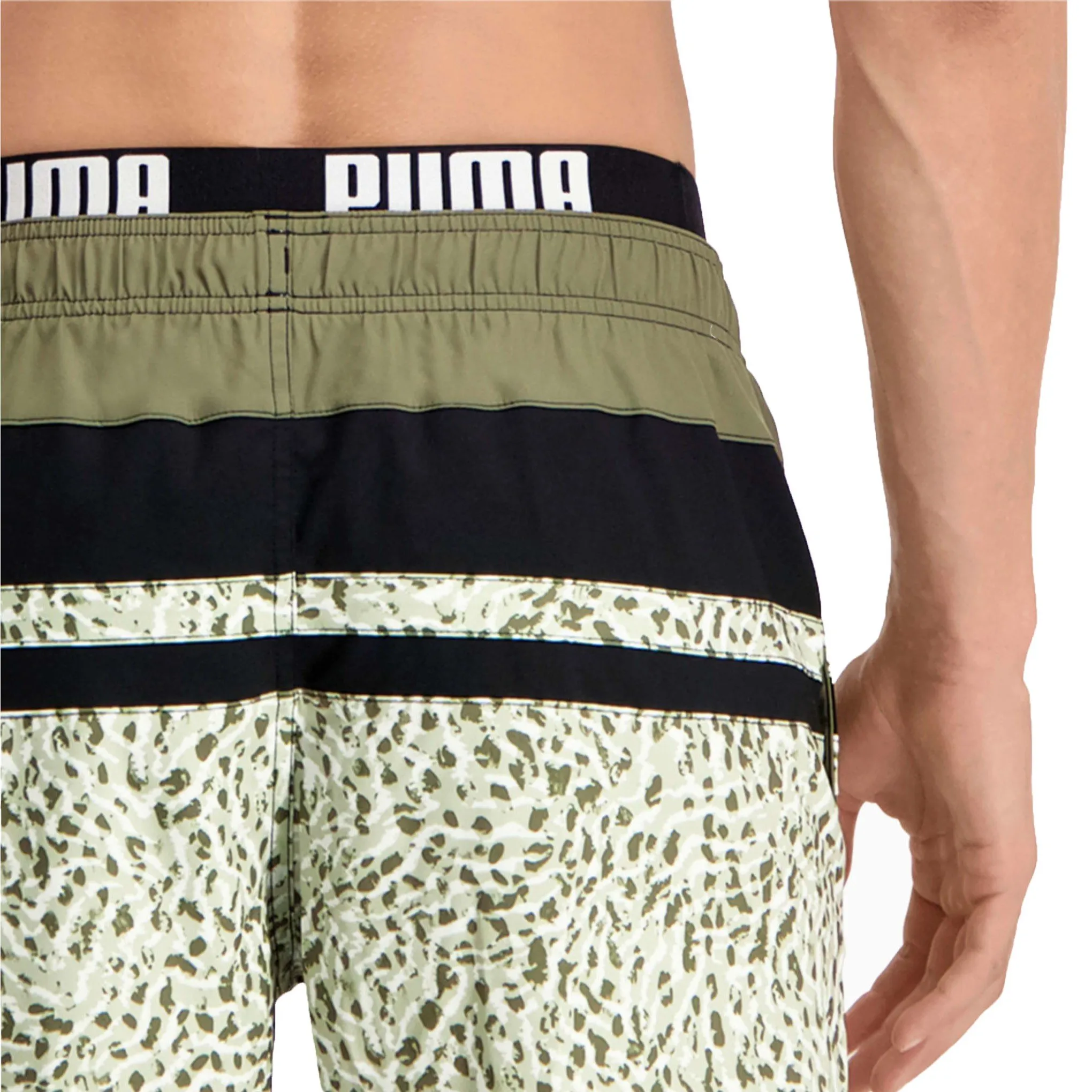 Short de bain mi-long PUMA Swim Heritage Stripe - Moss vert - Puma ...