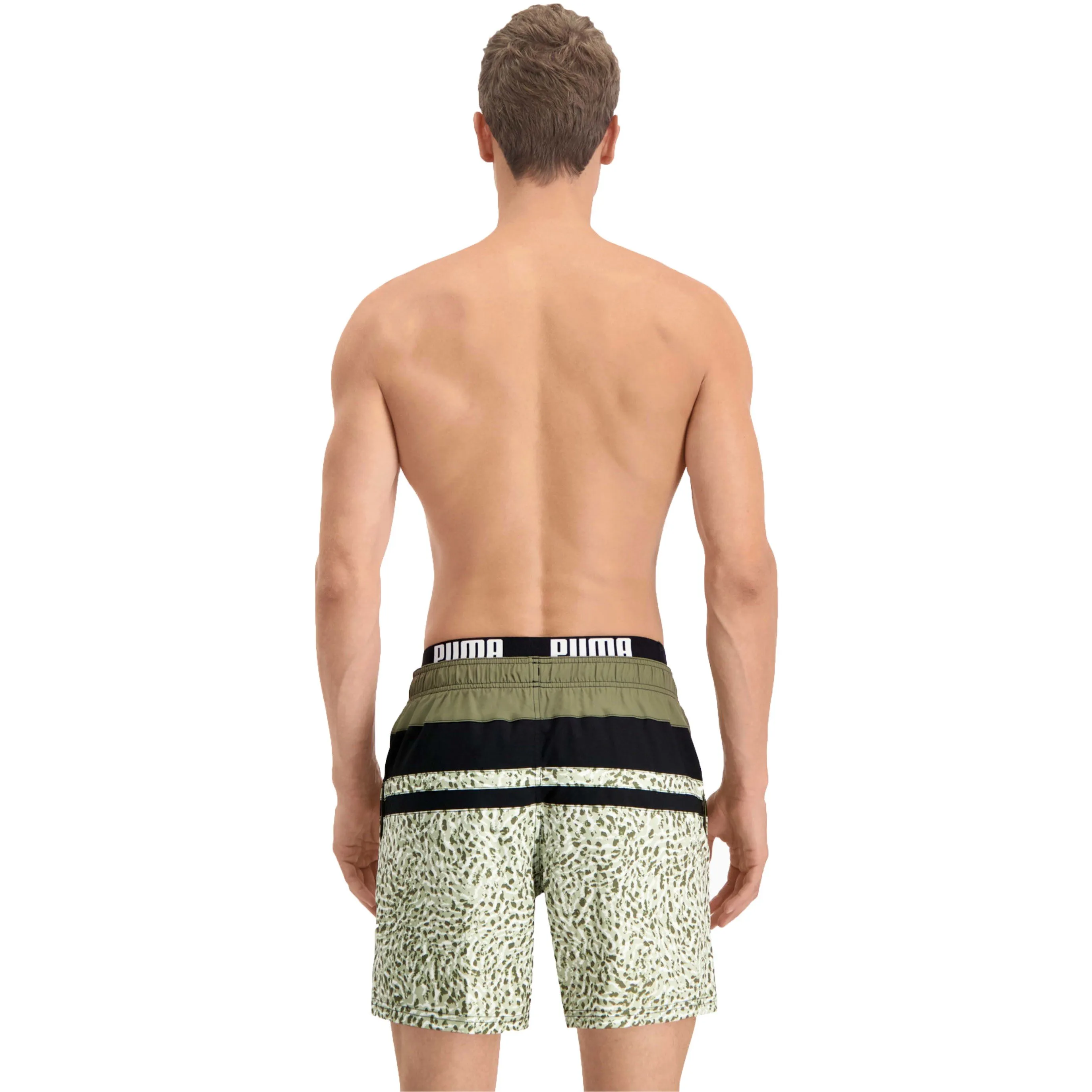 Short de bain mi-long PUMA Swim Heritage Stripe - Moss vert - Puma ...