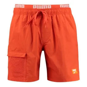 Short de bain mi-long PUMA Utility - orange - Puma : vente short de...