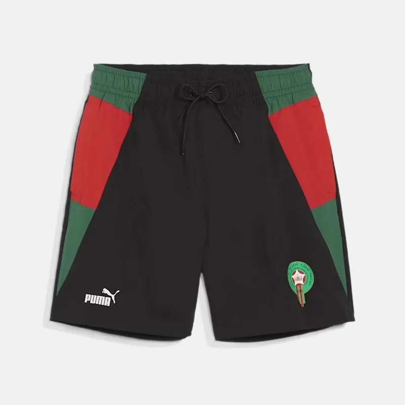 Short homme Puma Maroc 2024 Woven - Noir/Vert/Rouge - 777093 01