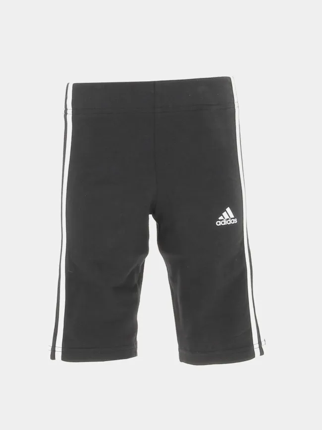 Short legging 3 bandes noir fille - Adidas | wimod