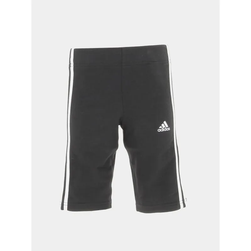 Short legging 3 bandes noir fille - Adidas | wimod