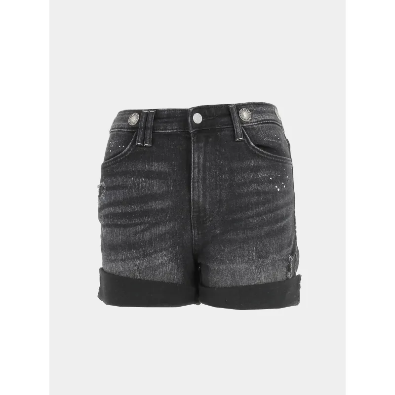 Short à pinces taille haute bleu marine femme - Molly Bracken | wimod