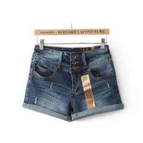 Shorts en Jeans pour Femme Taille Basse avec Griffure 