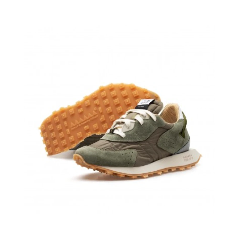 Sneakers Basses Vert Olive Beige