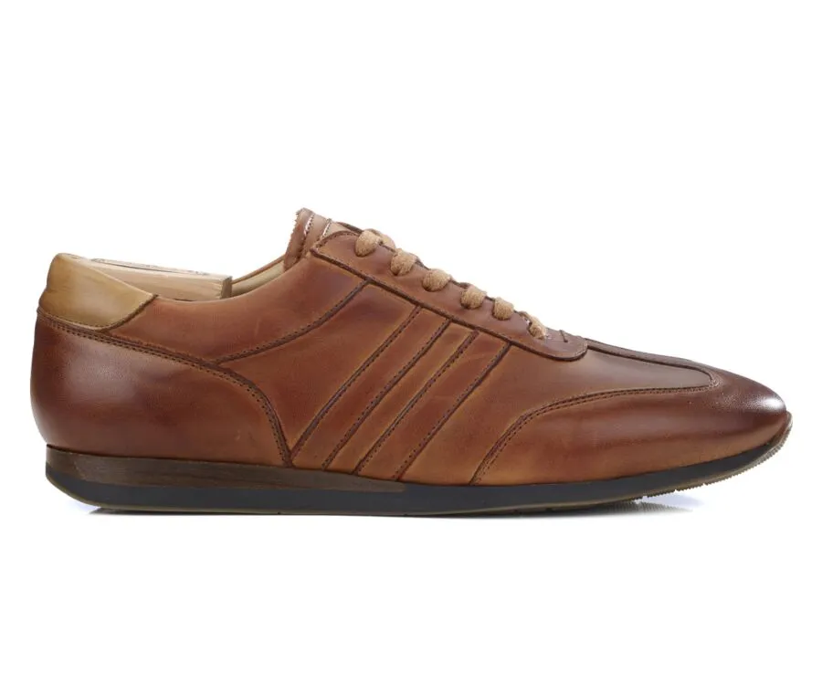 Sneakers homme Cognac patiné Bockara