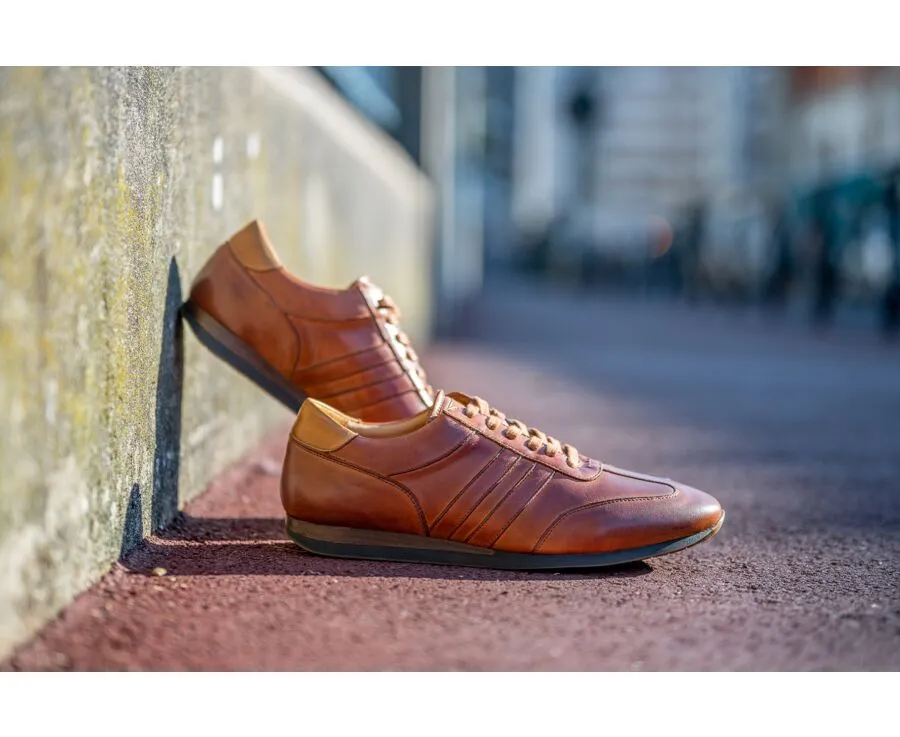 Sneakers homme Cognac patiné Bockara