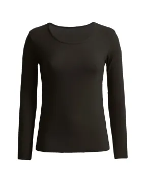 Sous-pull noir à col rond très tendance. Vêtement femme pas cher.