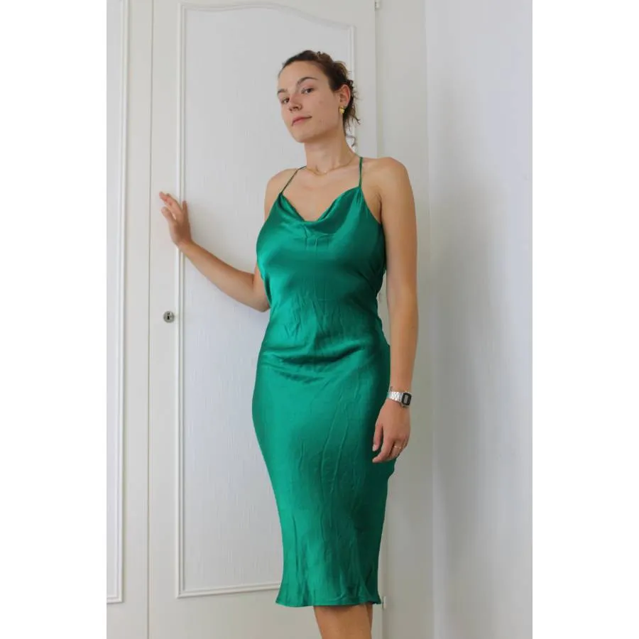 SUMMER DROP Rat & Boa - Robe longue en soie verte