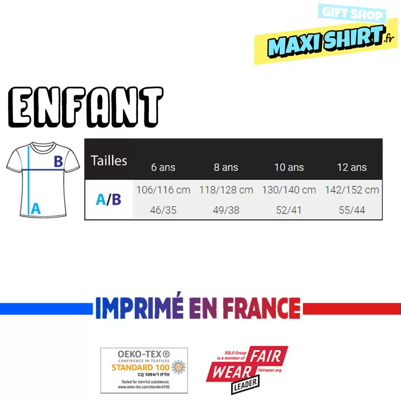 T-Shirt Blanc Enfant manches courtes 100% coton | Le père noël n'existe pas | idée cadeau drôle