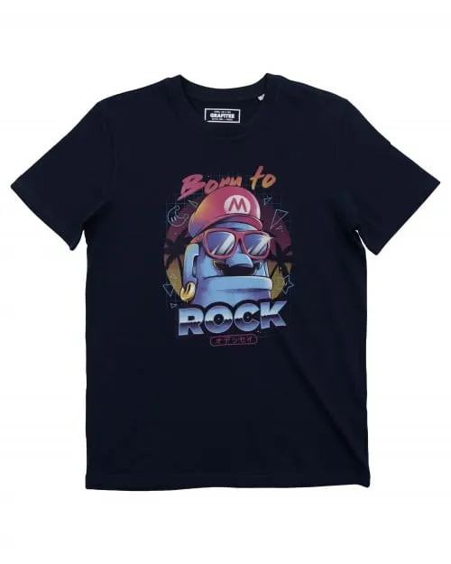 T-shirt Born To Rock - Mario en Look Hipster | Grafitee