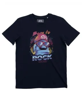 T-shirt Born To Rock - Mario en Look Hipster | Grafitee