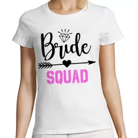 T-Shirt EVJF Bride Squad ou La Mariée | 100% coton, tissu épais, coupe ajustée