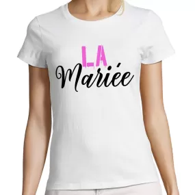 T-Shirt EVJF La Mariée ou Bride Squad | 100% coton, tissu épais, coupe ajustée